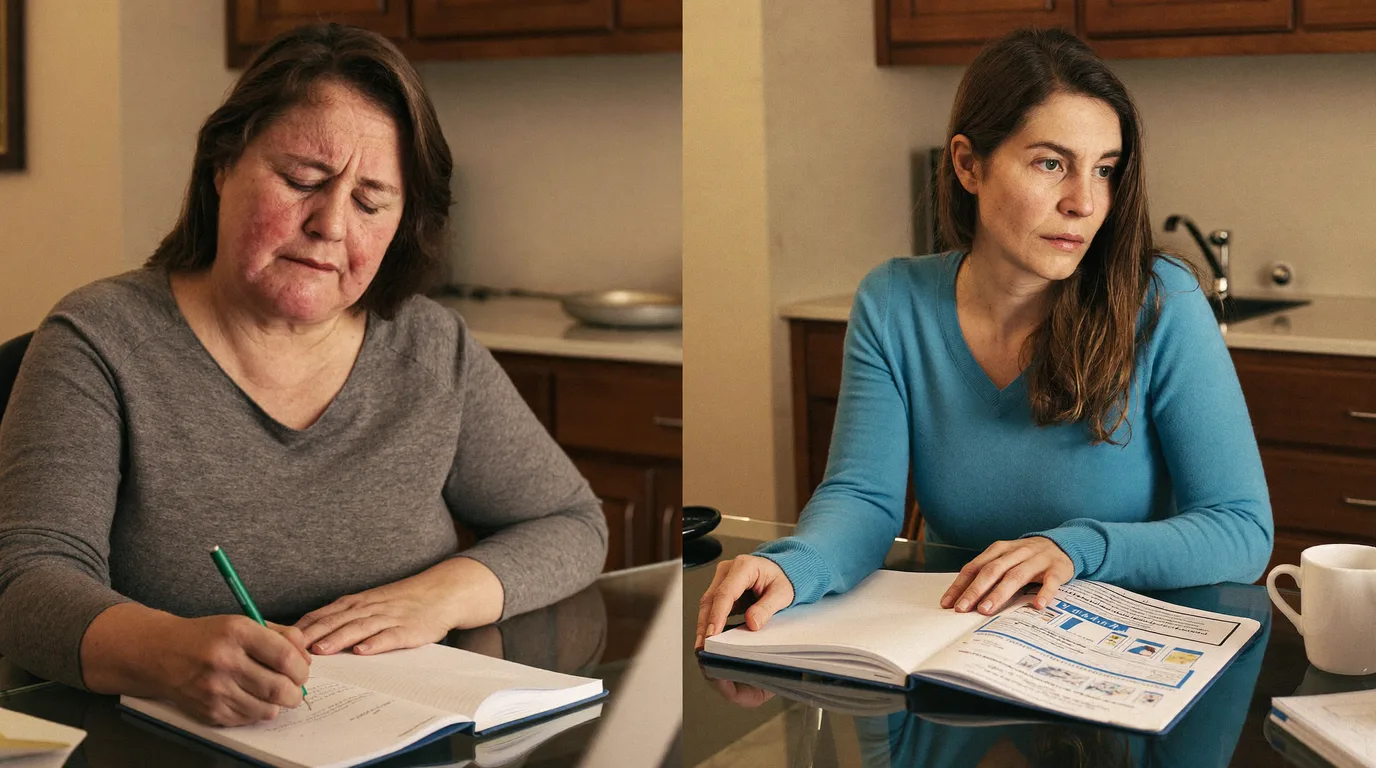 Woman comparing years of unexplained gut symptoms to finally seeing a clear functional lab report