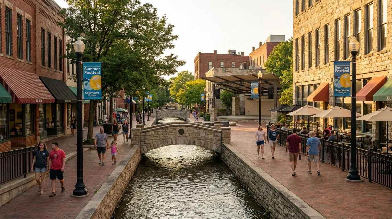 Downtown Kalamazoo's Arcadia Creek Festival Place area